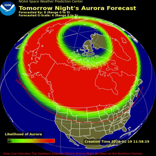 Auroral Viewline Forecast - Tomorrow